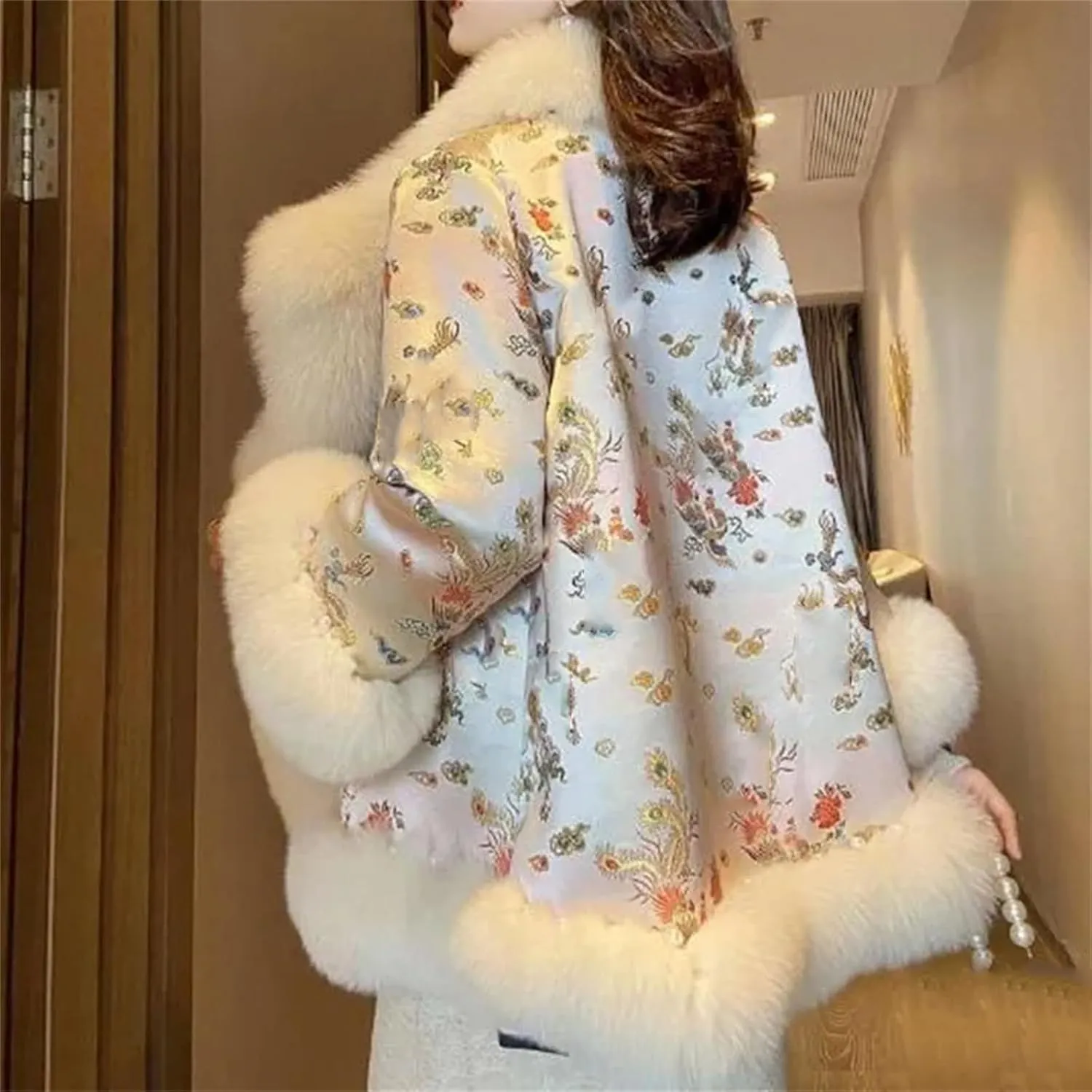 Women Thick Warm Single Breasted Faux Fur Outerwear Stylish Festival Casual Turn-Down Collar Jacket