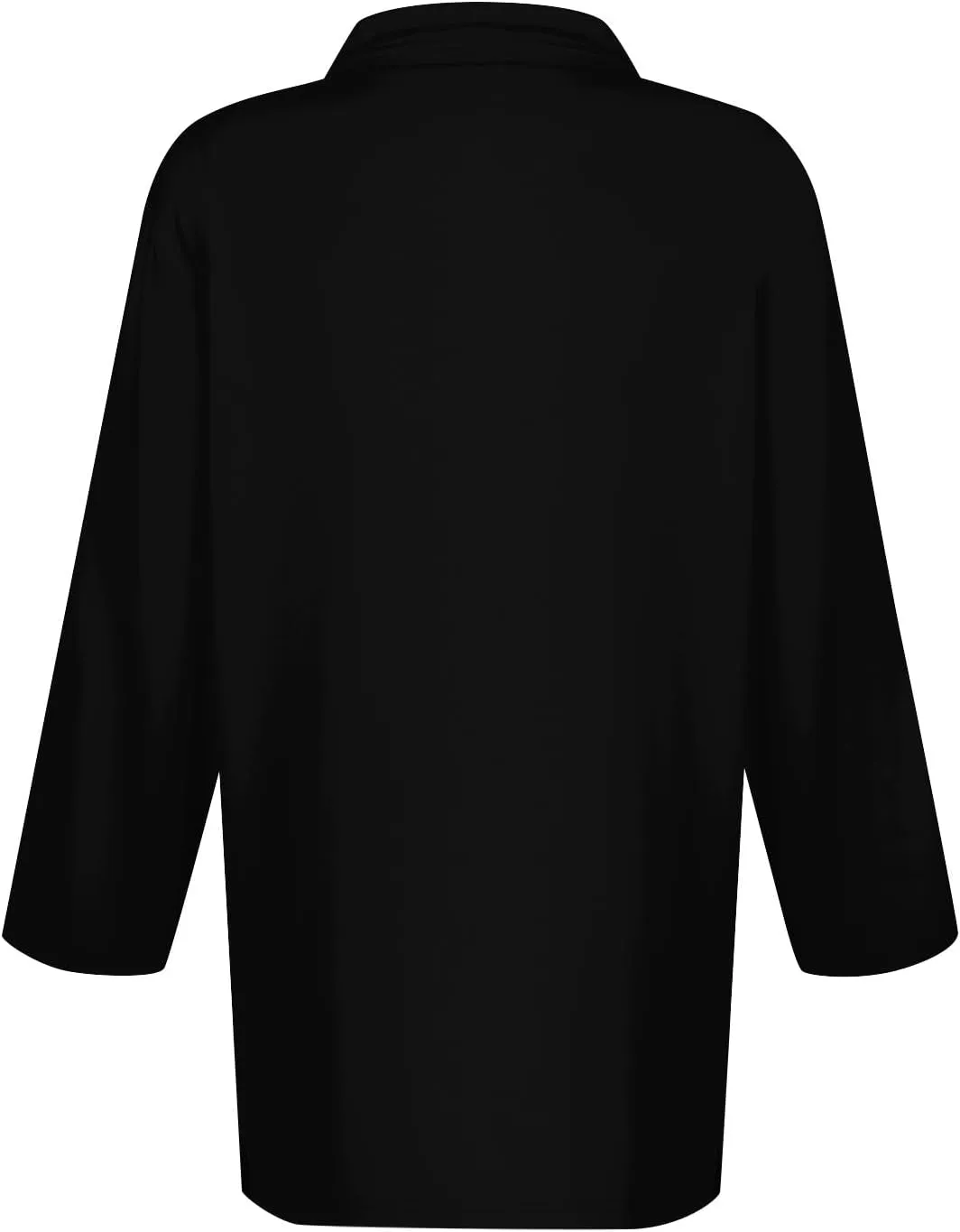 Womens 3/4 Sleeve Polo Shirts 2024 Fall Dressy Button Down Collared Blouses Solid Tunic Tops for Work Golf
