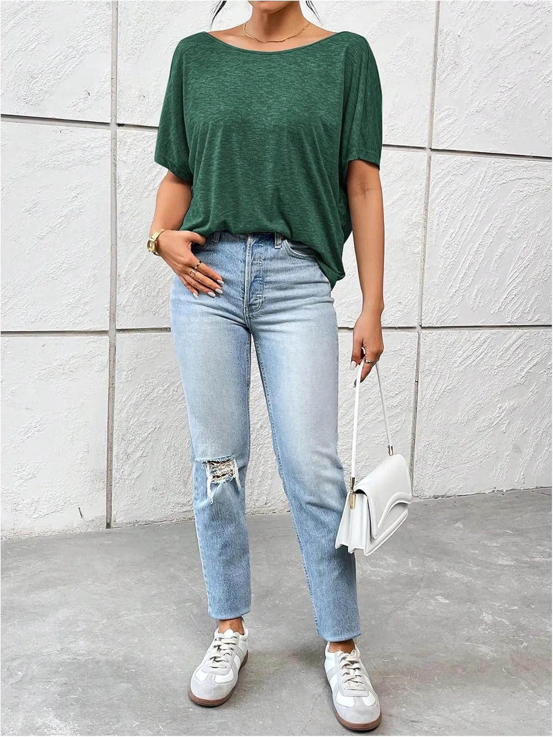 Women's Backless Twist Knot T Shirt Oversized Solid Short Sleeve Tees Open Back Asymmetrical Hem Casual Tops