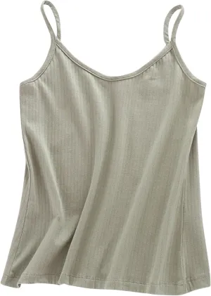 Women's Cotton T-Shirt Plus Size Solid Scoop Neck Sleeveless Camisole Casual Lightweight Breathable Slim Fit Blouse