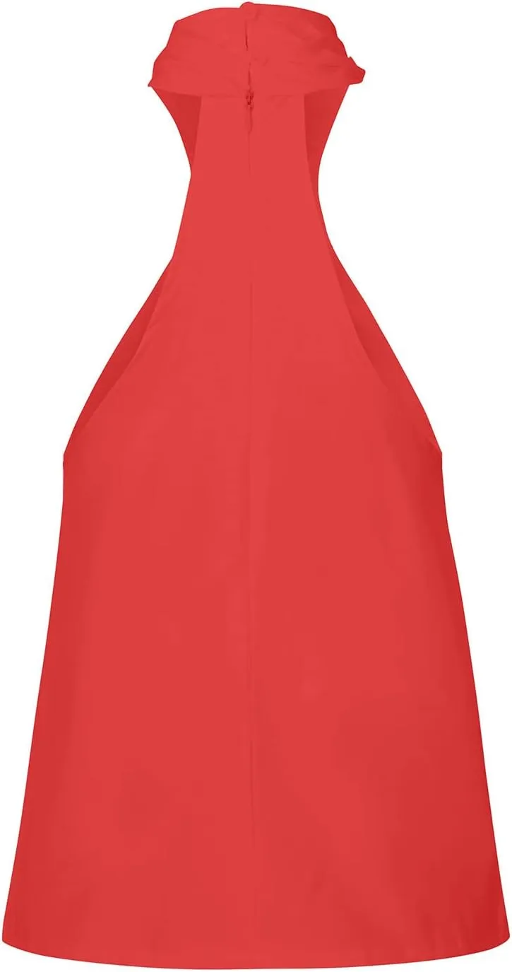 Womens Criss Cross Halter Tops Summer Sleeveless Sexy Casual Lightweight Tank Top Backless Trendy Blouse