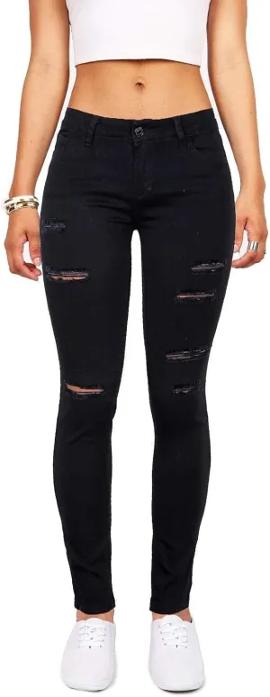 Women's High Waisted Jeans for Women Distressed Stretch Jeans for Women Ripped Butt Lift Jeans Denim Pants