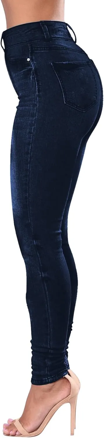 Women's High Waisted Jeans for Women Distressed Stretch Jeans for Women Ripped Butt Lift Jeans Denim Pants