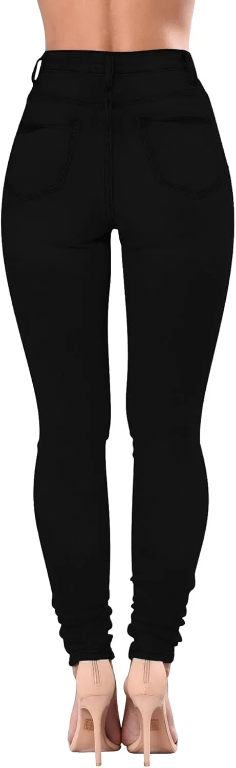 Women's High Waisted Jeans for Women Distressed Stretch Jeans for Women Ripped Butt Lift Jeans Denim Pants