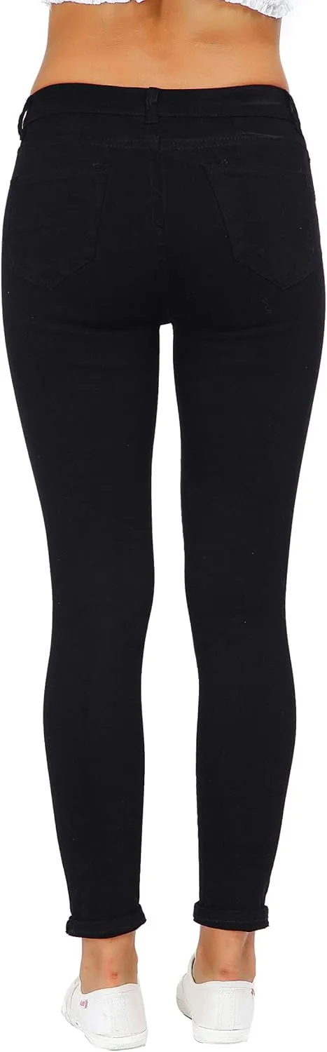 Women's High Waisted Jeans for Women Distressed Stretch Jeans for Women Ripped Butt Lift Jeans Denim Pants