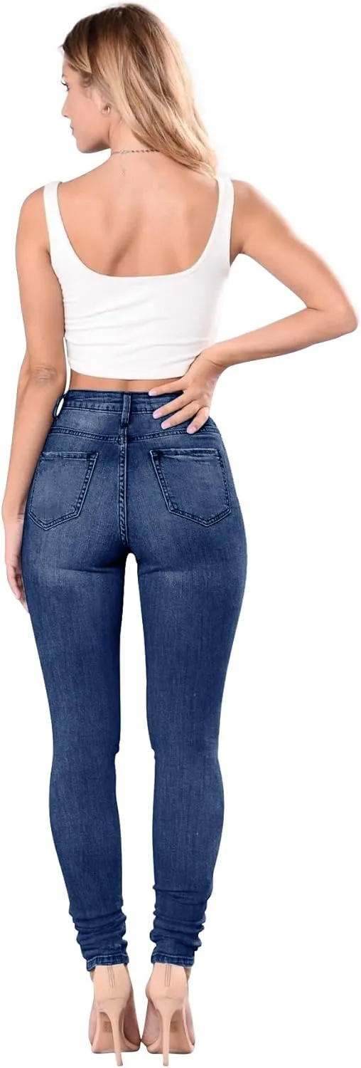 Women's High Waisted Jeans for Women Distressed Stretch Jeans for Women Ripped Butt Lift Jeans Denim Pants