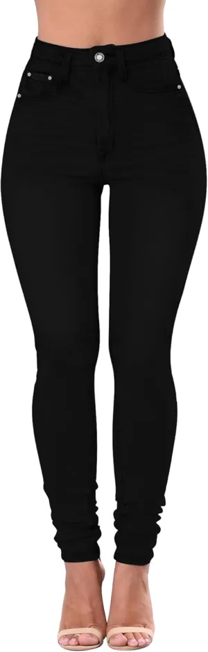 Women's High Waisted Jeans for Women Distressed Stretch Jeans for Women Ripped Butt Lift Jeans Denim Pants