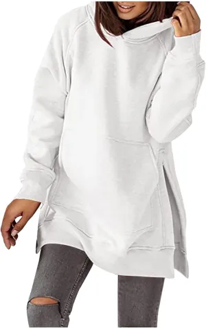 Womens Hoodies Oversized Soild Long Sleeve Pullover Hooded Sweatshirt Casual Loose Outfits 2024 Fall Clothes