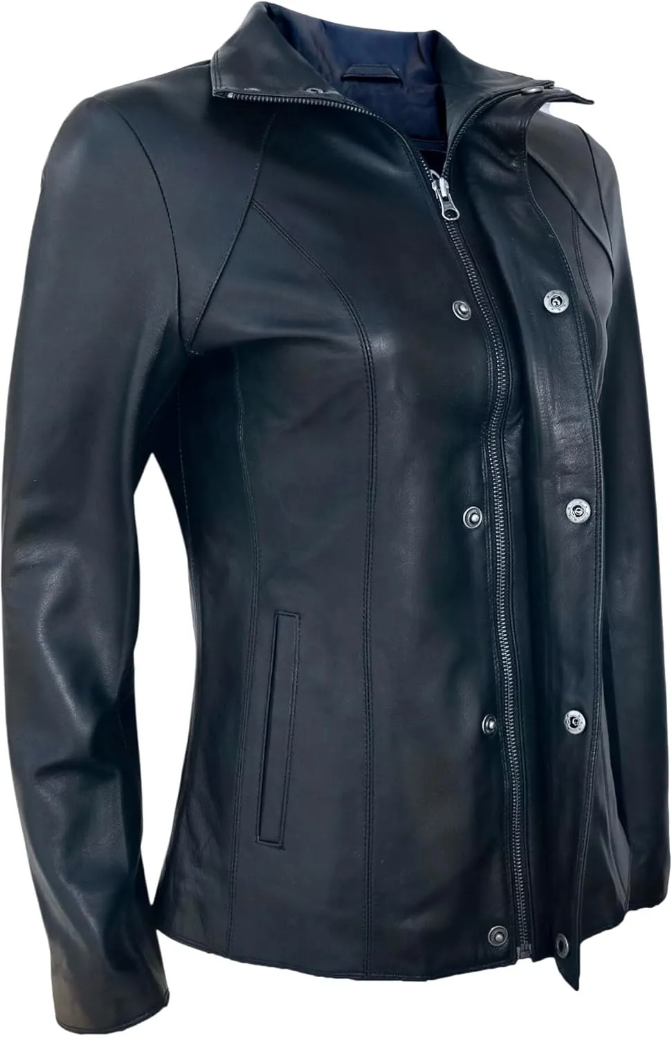 Womens Leather Jacket - Lambskin Leather Jacket Women - Casual Fashion Zip Up Stylish Jackets For Women