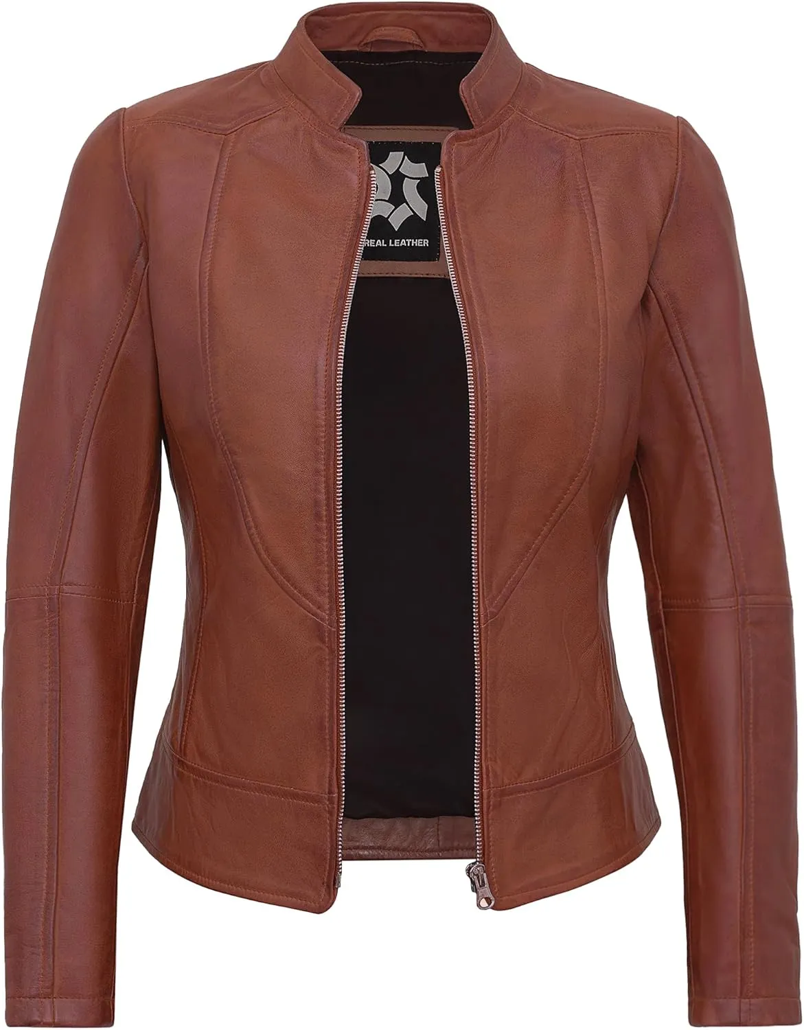 Womens Leather Jackets - Real Lambskin Stylish Motorcycle Leather Coat Women