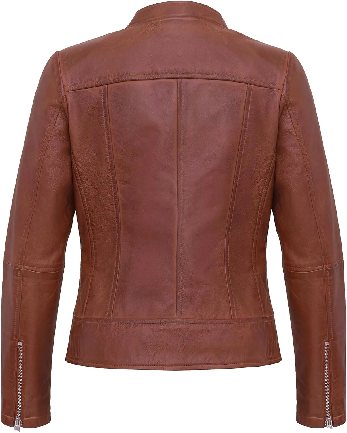 Womens Leather Jackets - Real Lambskin Stylish Motorcycle Leather Coat Women