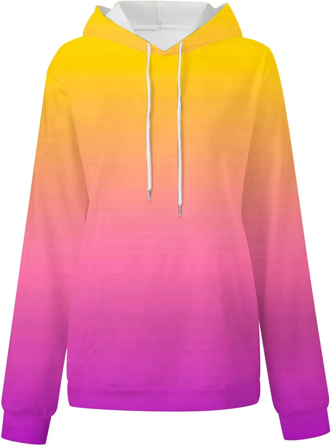 Womens Neon Print Oversized Hoodies 2024 Fall Fashion Drastring Long Sleeve Pullover Sweatshirt with Pocket