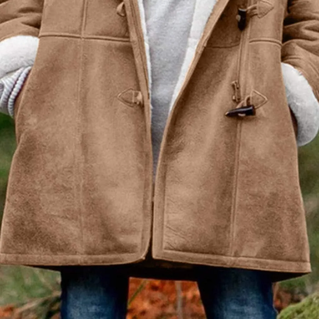 Womens Plus Size Winter Coats 2024, Warm Sherpa Fleece Lined Jackets, Hooded Parka Faux Suede Pea Coat, Long Cozy Outerwear