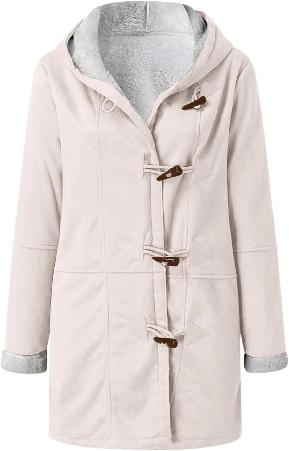 Womens Plus Size Winter Coats 2024, Warm Sherpa Fleece Lined Jackets, Hooded Parka Faux Suede Pea Coat, Long Cozy Outerwear