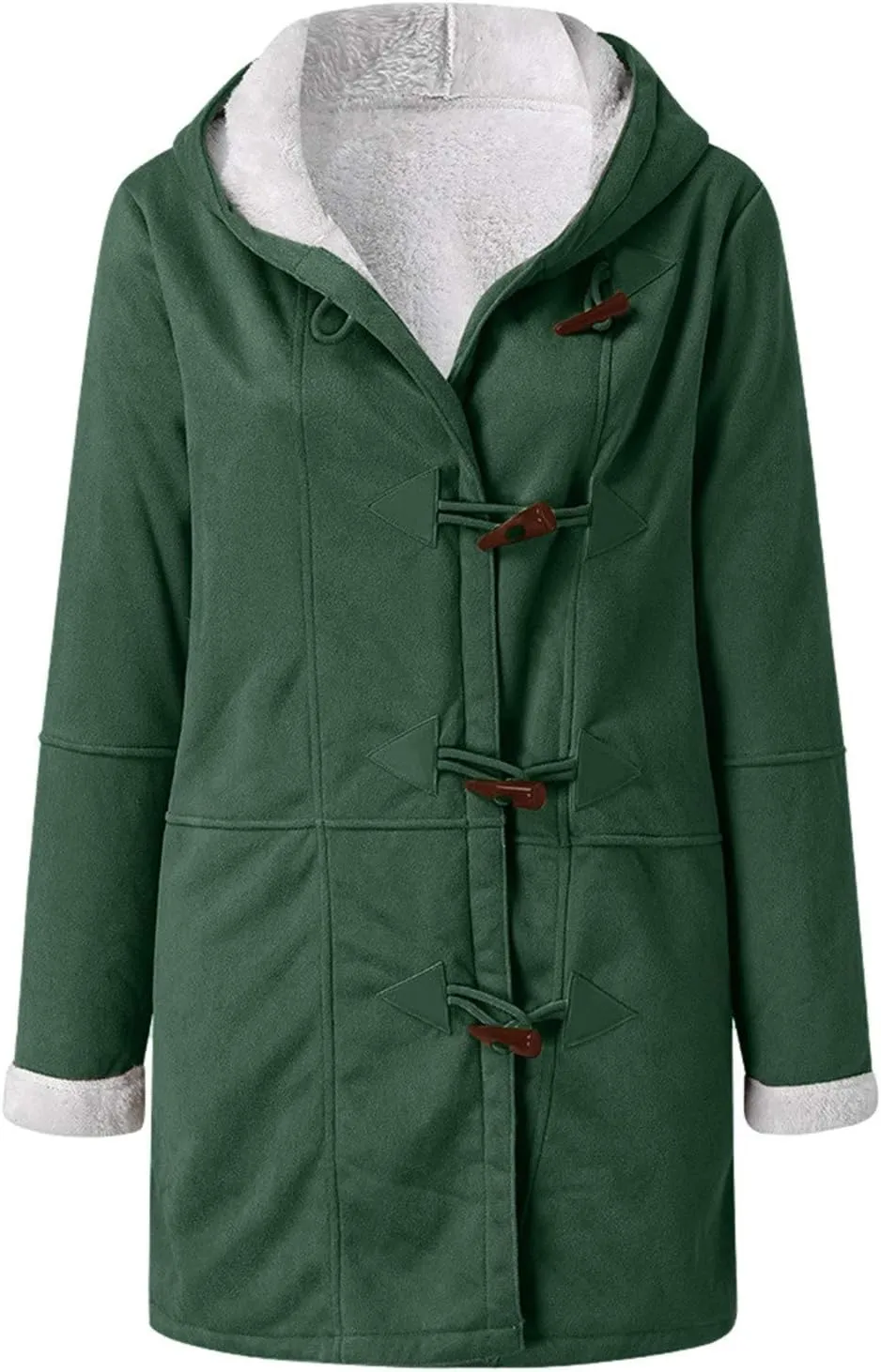 Womens Plus Size Winter Coats 2024, Warm Sherpa Fleece Lined Jackets, Hooded Parka Faux Suede Pea Coat, Long Cozy Outerwear