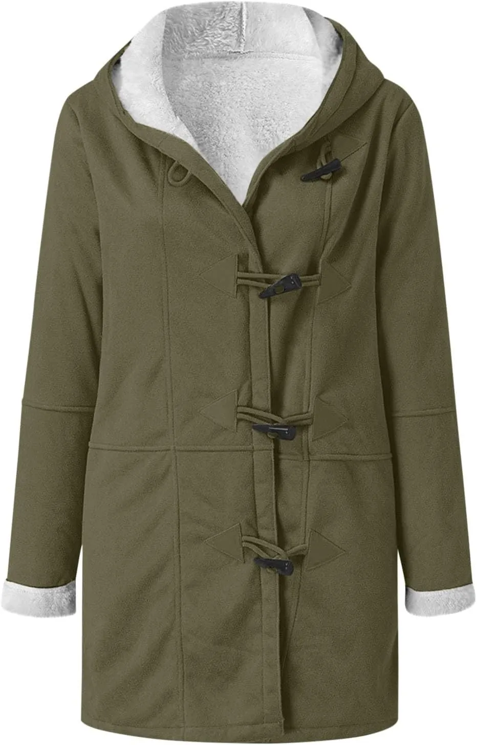 Womens Plus Size Winter Coats 2024, Warm Sherpa Fleece Lined Jackets, Hooded Parka Faux Suede Pea Coat, Long Cozy Outerwear
