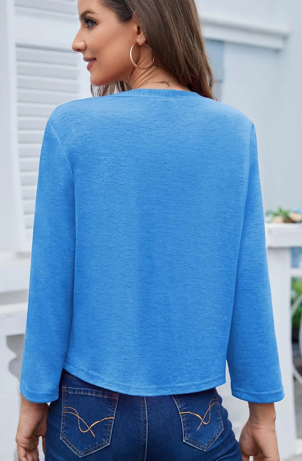 Womens Shrugs Open Front Cropped Cardigan Bolero Shrugs for Dresses Summer Lightweight Cardigan Knit Sweater