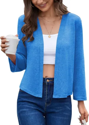 Womens Shrugs Open Front Cropped Cardigan Bolero Shrugs for Dresses Summer Lightweight Cardigan Knit Sweater