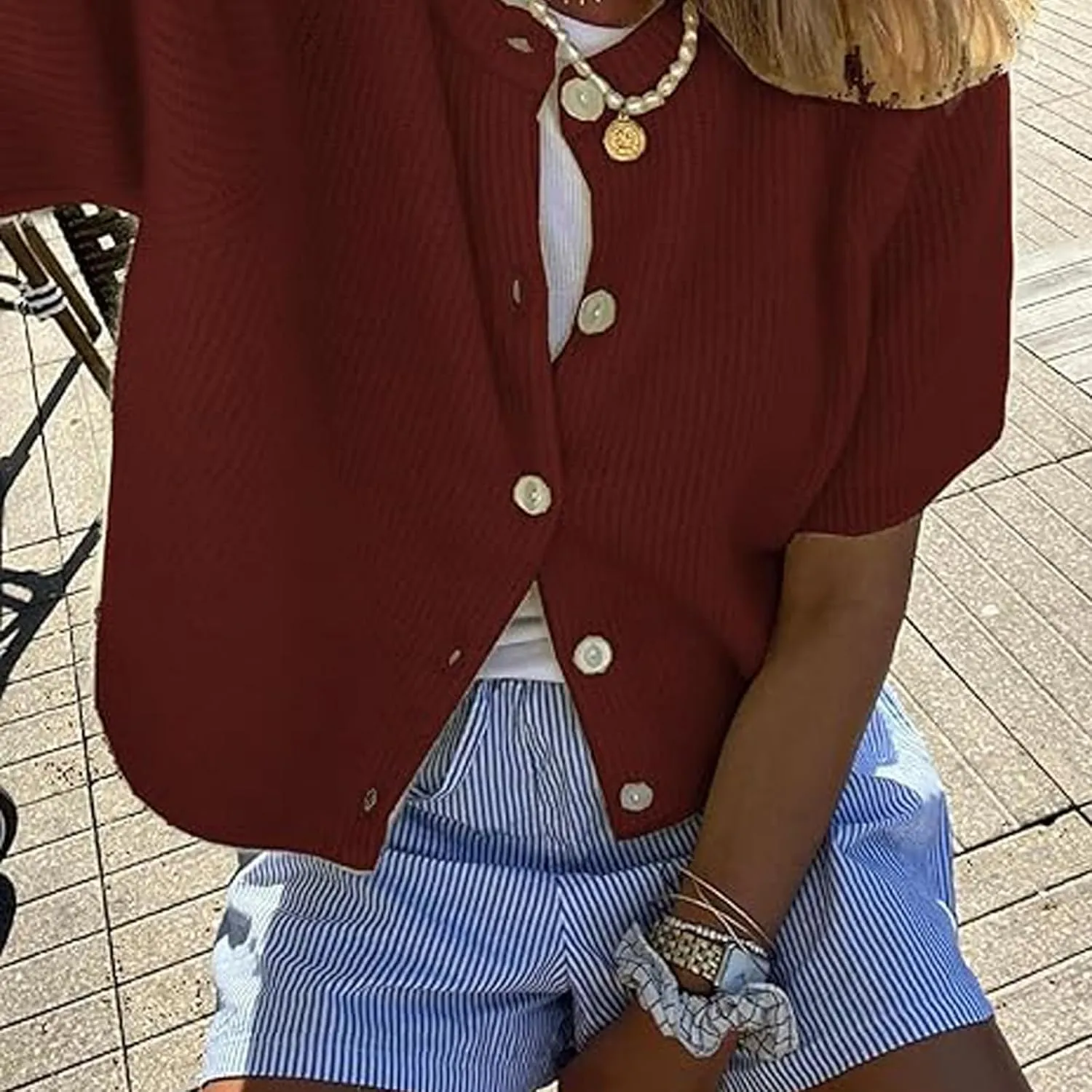 Womens Sleeveless Knit Cardigan Short Sleeve Button Down Cropped Knitted Sweater Y2k Solid Color Going Out Knit Top