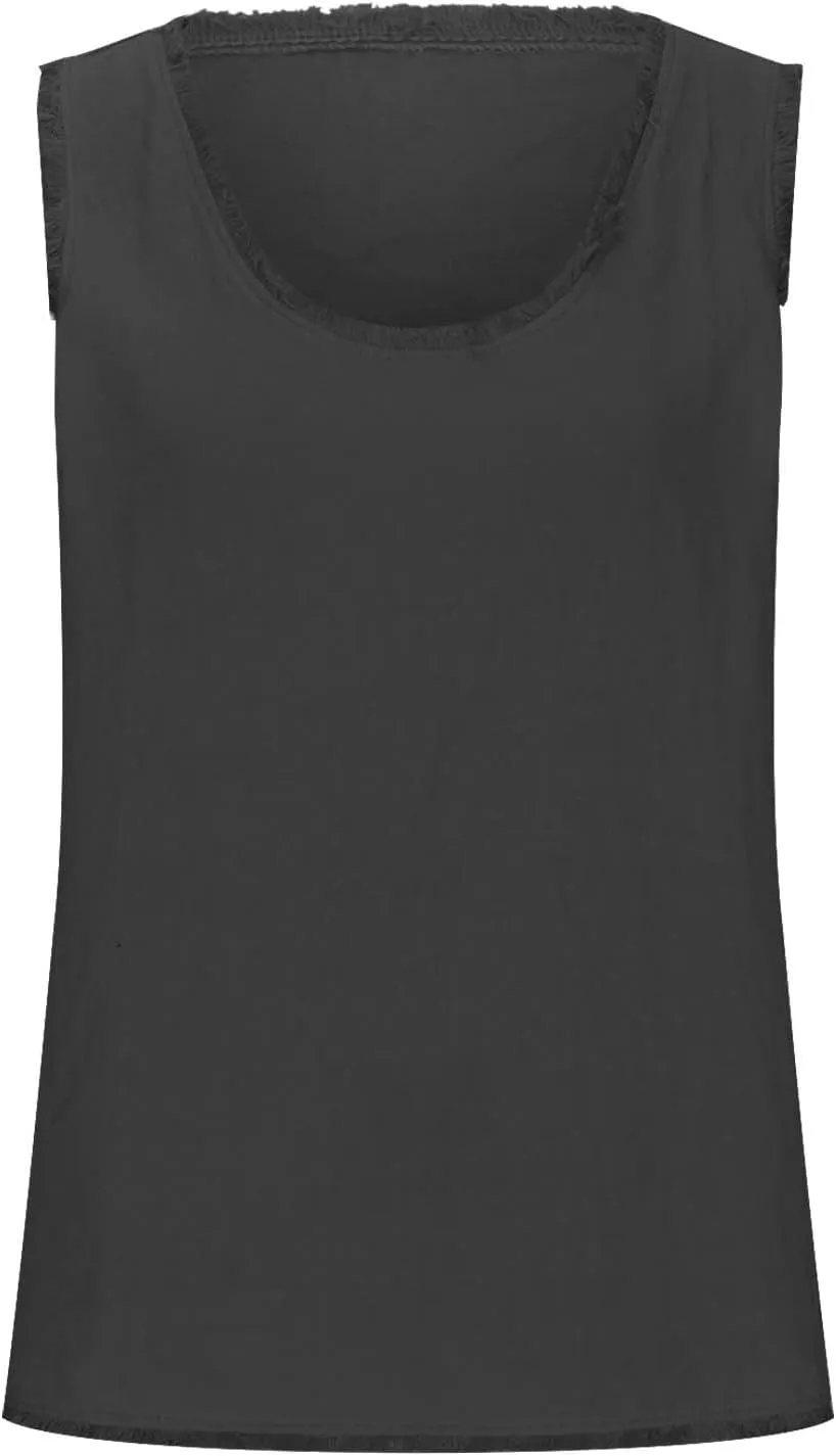 Womens Sleeveless V Neck Cotton Linen Tank Tops 2025 Summer Tank Shirts Solid Color Raw Edge Hem Camisoles Tees