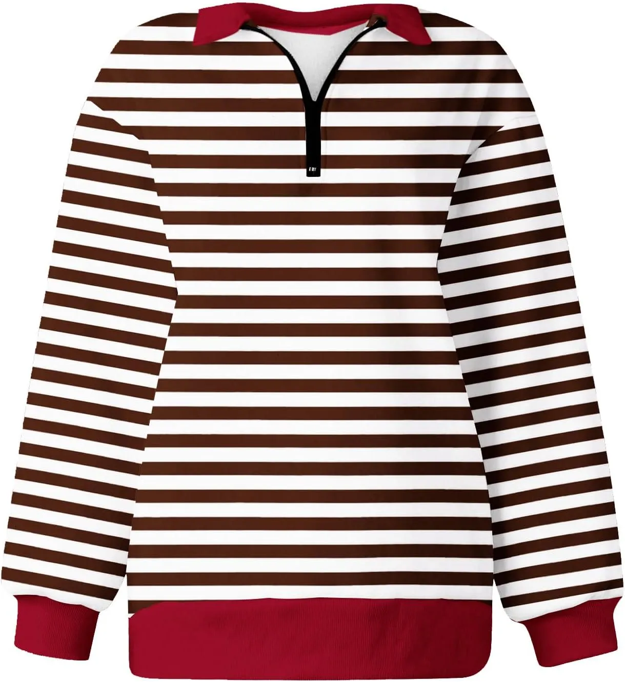 Women's Striped Oversized Hoodies,2024 Casual Cowl Neck Long Sleeve Fleece Sweatshirts,Pullover Tunic Cute Winter