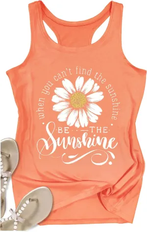 Womens Summer Casual Tank Tops Country Concert Tops Sunshine Beach Racerback T Shirts Cowgirl Tank Tops Cami