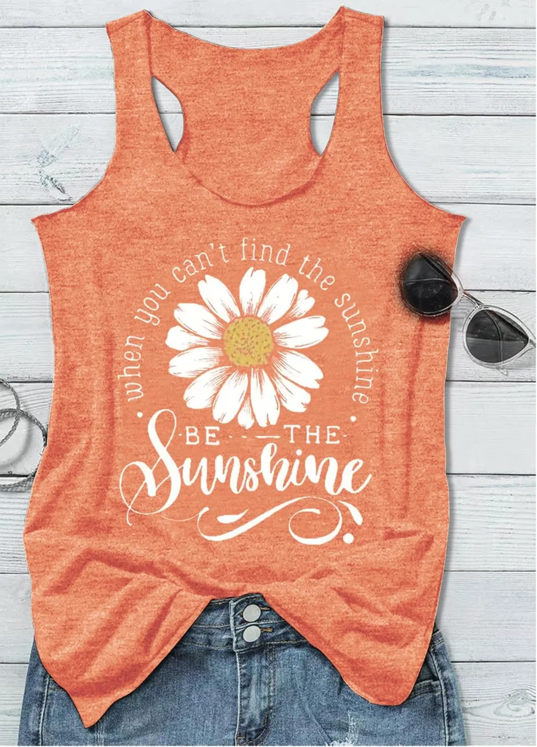 Womens Summer Casual Tank Tops Country Concert Tops Sunshine Beach Racerback T Shirts Cowgirl Tank Tops Cami