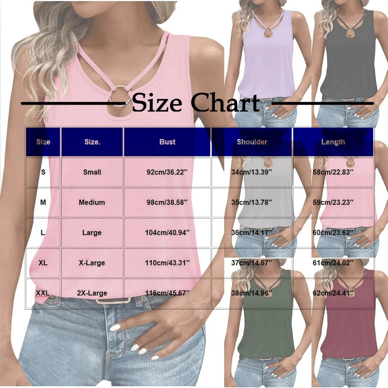 Womens Summer Tank Tops 2025 Cut Out Ring Keyhole Neck Sleeveless Cute Basic Tee Shirts Trendy Beach Vacation Clothes