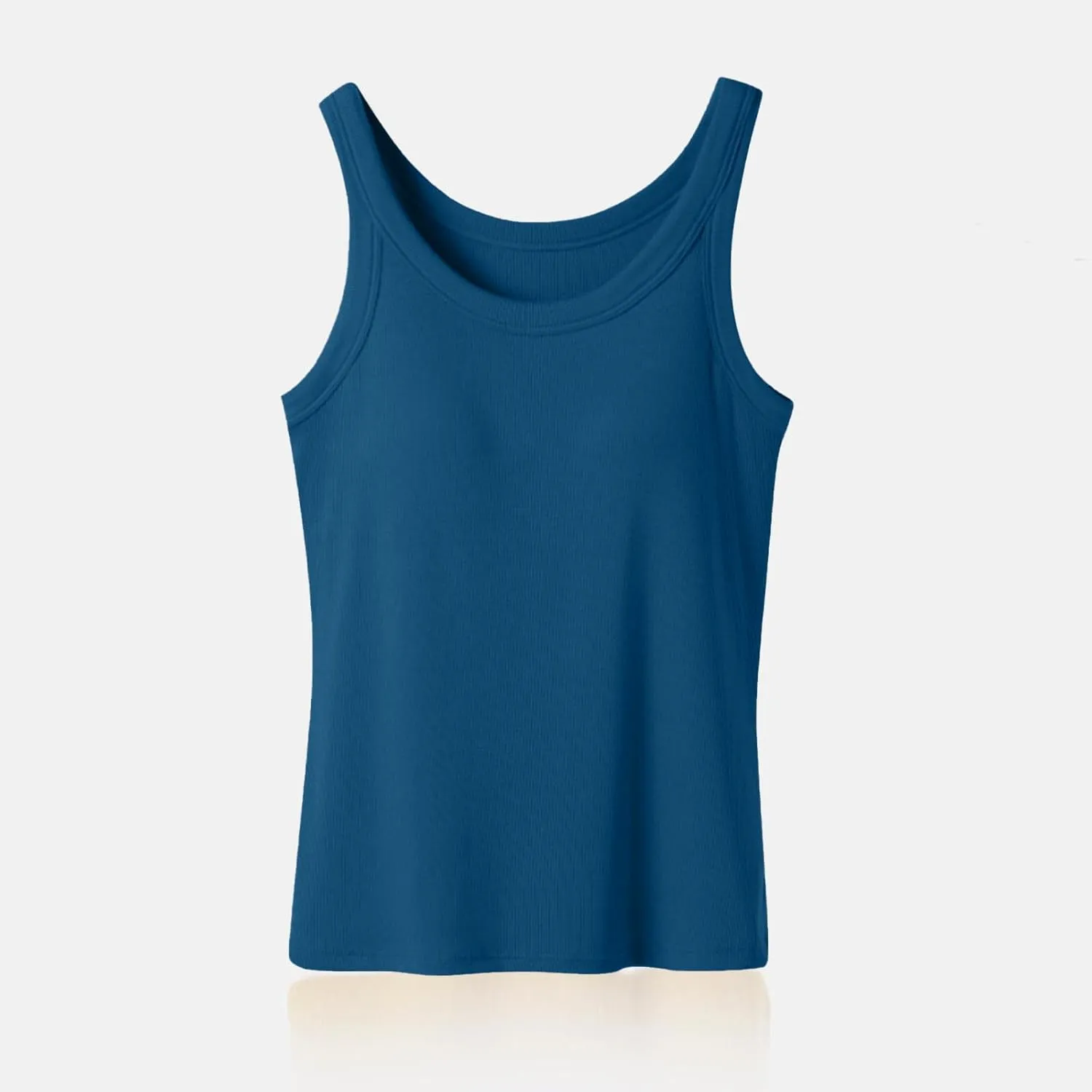 Women's Tank Top Built in Bra Sleeveless Ribbed Summer Shirts Slim Fit Basic Tees Comfy Padded Yoga Athletic Tshirts