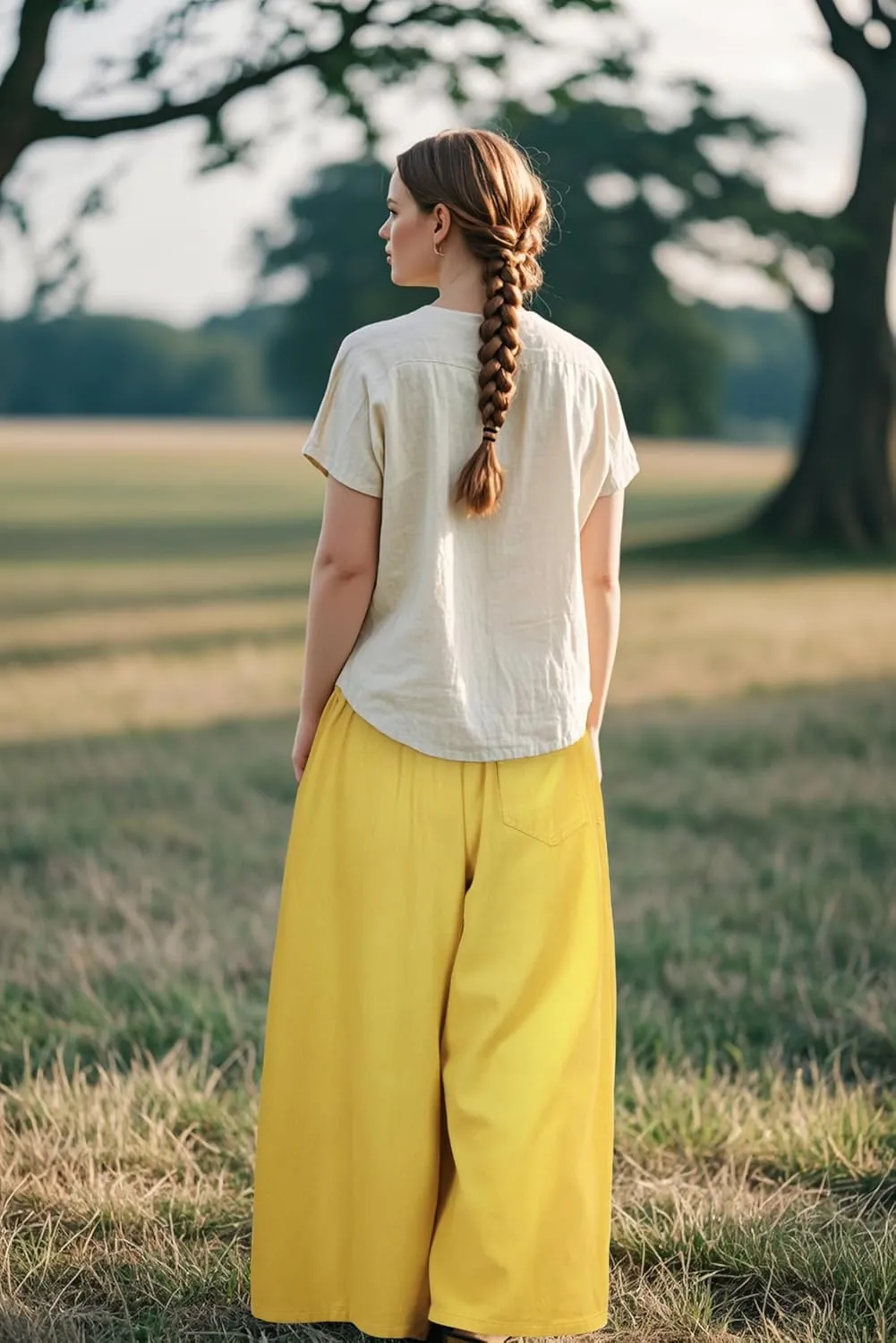 Women's Wide Leg Baggy Jeans Plus Size Loose Elastic Waist Denim Pants with Deep Pockets Light Blue