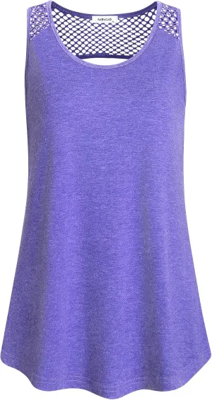 Womens Yoga Tops Activewear Workout Clothes Open Back Fitness Sleeveless Tank Tops
