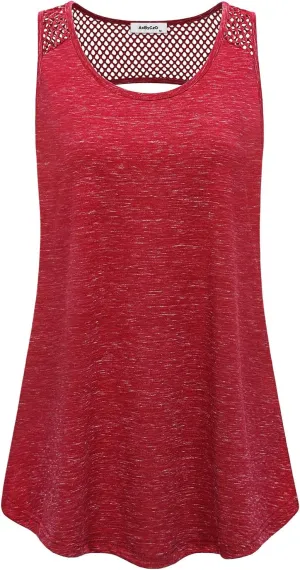 Womens Yoga Tops Activewear Workout Clothes Open Back Fitness Sleeveless Tank Tops