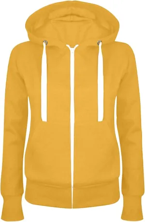Womens Zip Up Drawstring Solid Jackets Long Sleeve Loose Hoodies Oversized Comfy Hooded Sweatshirt Fall Pullover Tops