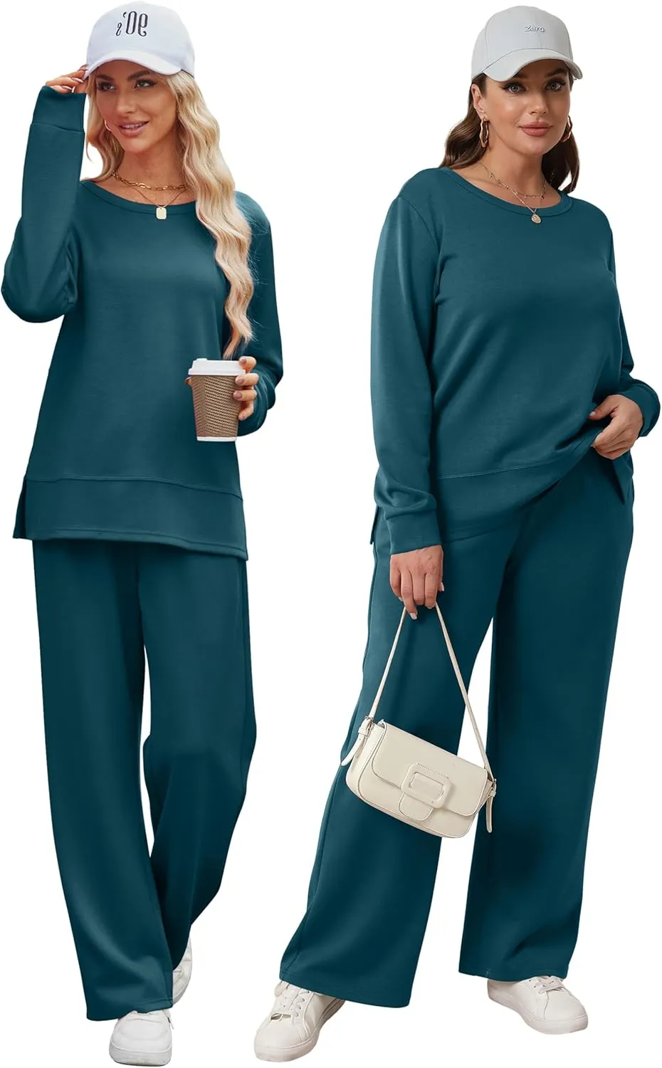 XIEERDUO Women's 2 Piece Lounge Sets Casual Fall Travel Outfits Fashion Wide Leg Tracksuit Cozy Sweatsuits S-3XL
