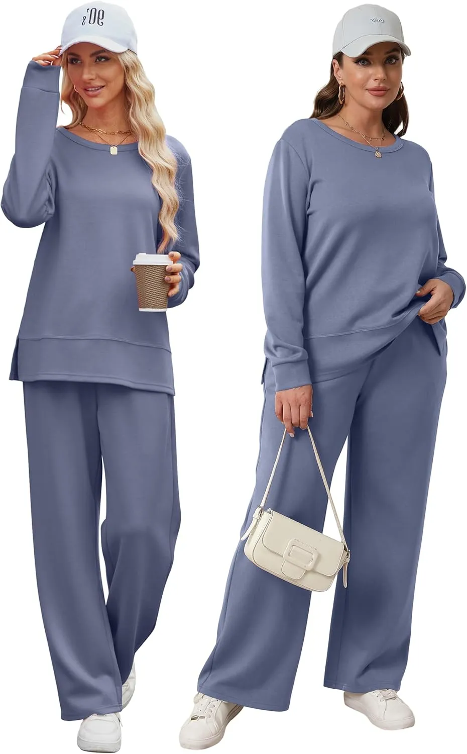 XIEERDUO Women's 2 Piece Lounge Sets Casual Fall Travel Outfits Fashion Wide Leg Tracksuit Cozy Sweatsuits S-3XL