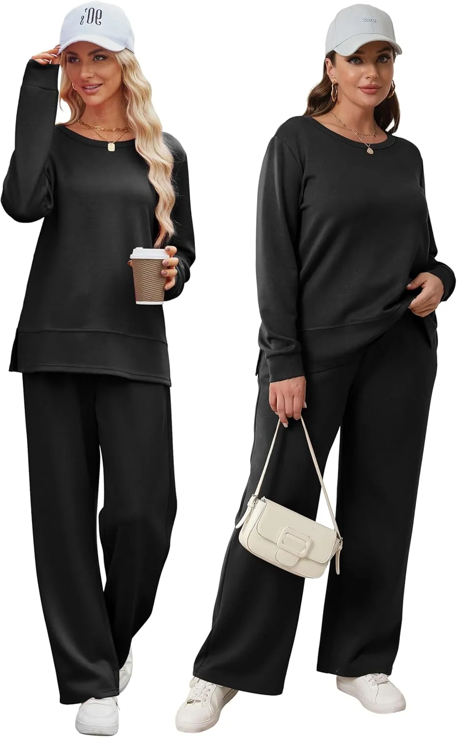 XIEERDUO Women's 2 Piece Lounge Sets Casual Fall Travel Outfits Fashion Wide Leg Tracksuit Cozy Sweatsuits S-3XL