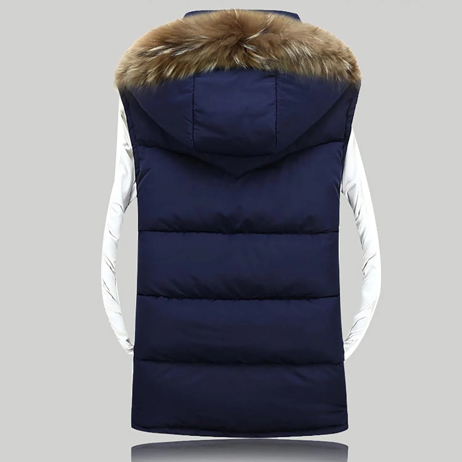 Ymosrh Coats for Men Men's Autumn Winter Zipper Fashion Color Waistcoat Vest Top Coat Mens Coats and Jackets Stylish