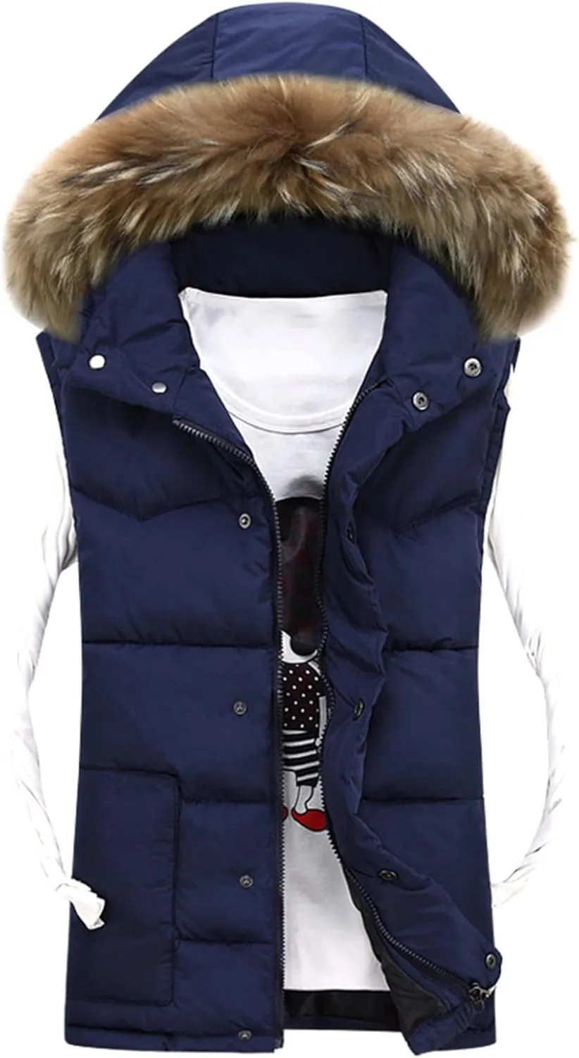 Ymosrh Coats for Men Men's Autumn Winter Zipper Fashion Color Waistcoat Vest Top Coat Mens Coats and Jackets Stylish