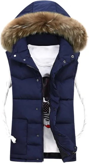 Ymosrh Coats for Men Men's Autumn Winter Zipper Fashion Color Waistcoat Vest Top Coat Mens Coats and Jackets Stylish