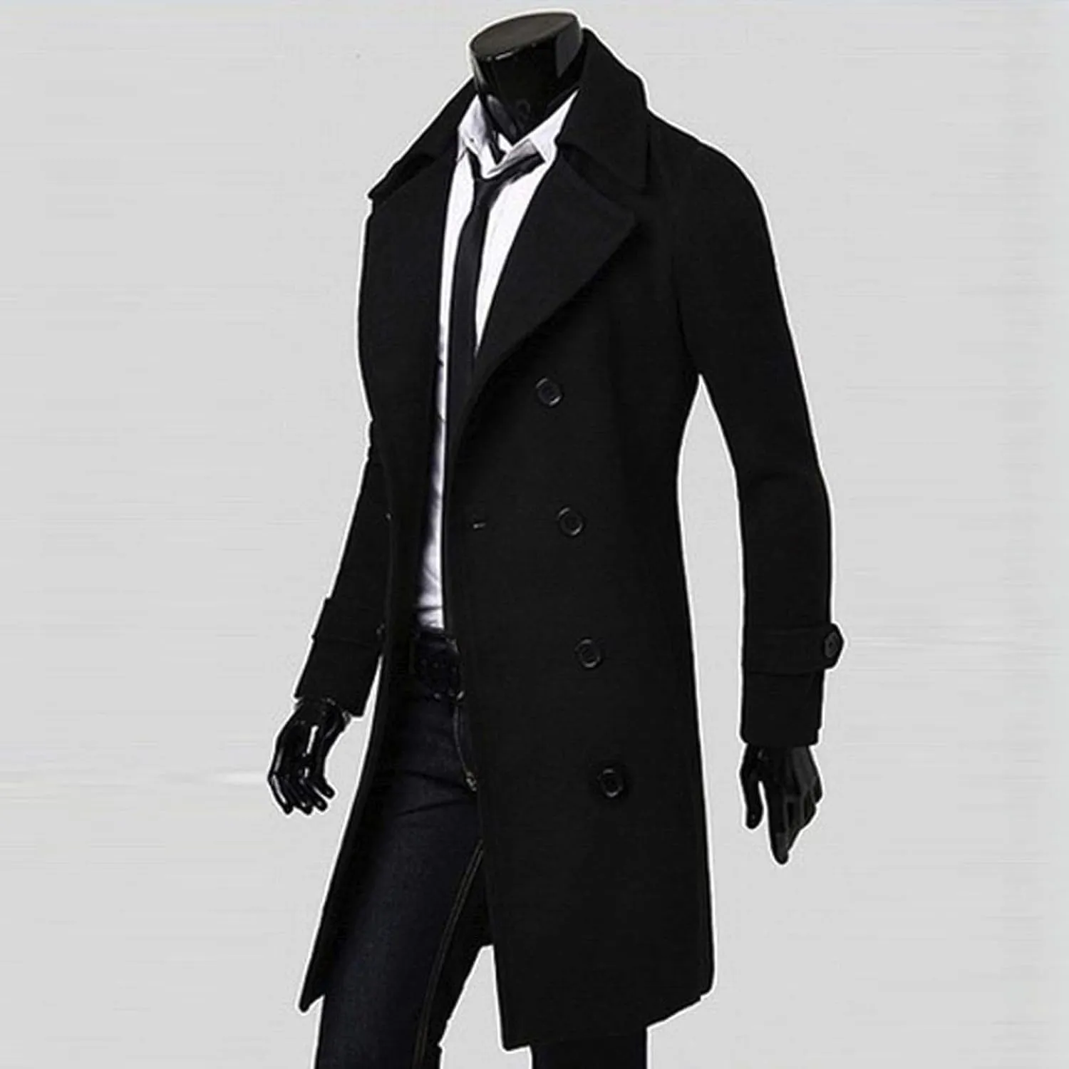 Ymosrh Mens Coats and Jackets Plus Size Stylish Trench Coat Double Breasted Long Jacket Coat Coats Jackets Big Tall