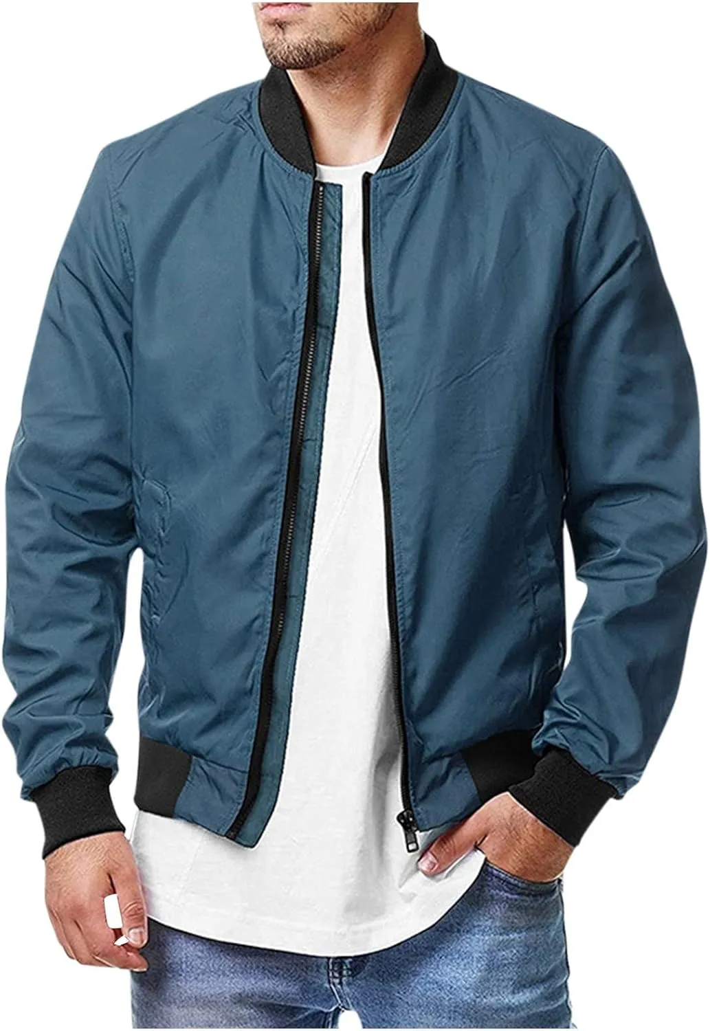 Ymosrh Mens Coats and Jackets Stylish Jacket Spring Fall Causal Softshell Windbreaker Coat Outerwear Coats for Men