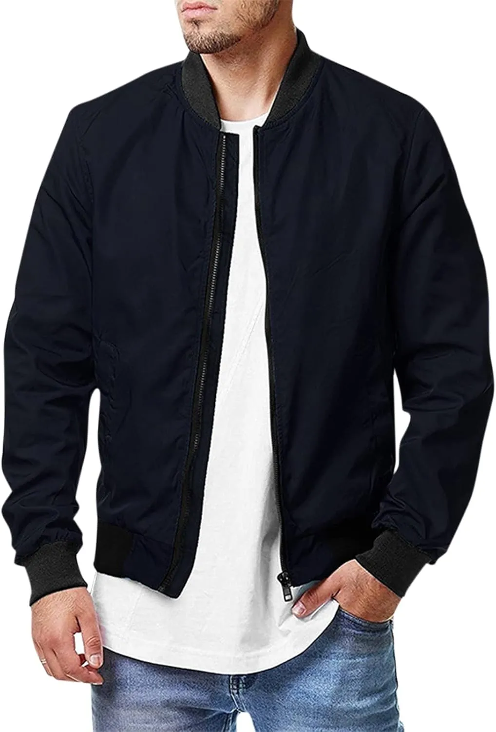 Ymosrh Mens Coats and Jackets Stylish Jacket Spring Fall Causal Softshell Windbreaker Coat Outerwear Coats for Men