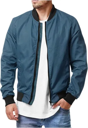 Ymosrh Mens Coats and Jackets Stylish Jacket Spring Fall Causal Softshell Windbreaker Coat Outerwear Coats for Men