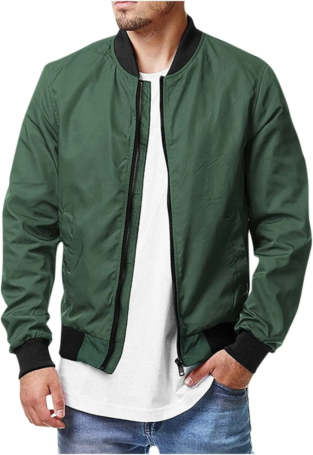 Ymosrh Mens Coats and Jackets Stylish Jacket Spring Fall Causal Softshell Windbreaker Coat Outerwear Coats for Men