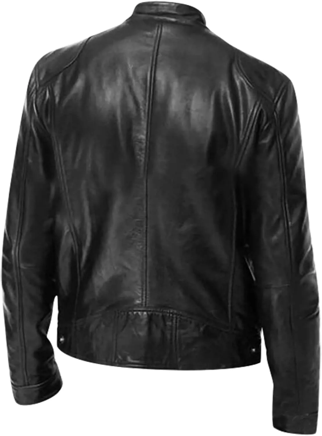 Ymosrh Mens Coats and Jackets Stylish Men's Casual Solid Color Long-Sleeved Slim Leather Coats Jackets Big Tall
