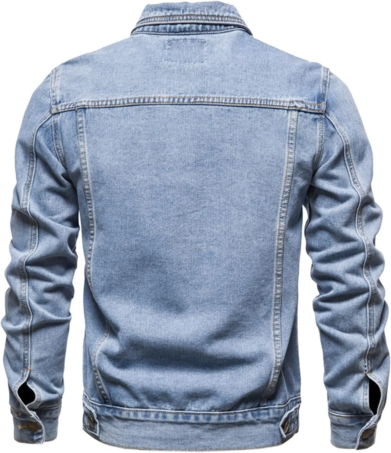Ymosrh Men's Fall Jackets Casual Denim Long Sleeve Lightweight Trucker Jackets Fashion Jean Coat with Pockets Jacket