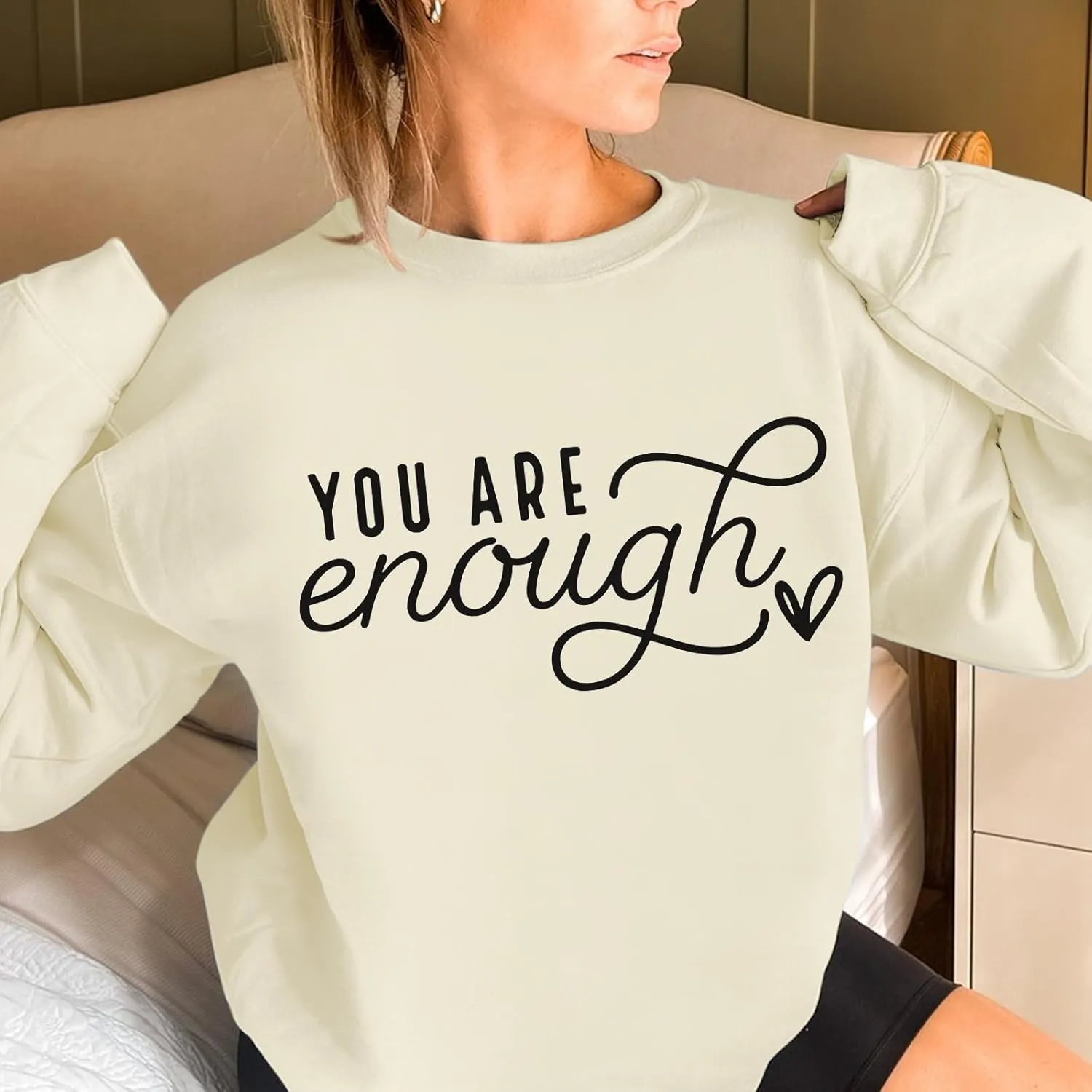 You Are Enough Sweatshirts for Women Dear Person Behind Me Hoodie Mental Health Inspirational Shirts Pullover Tops