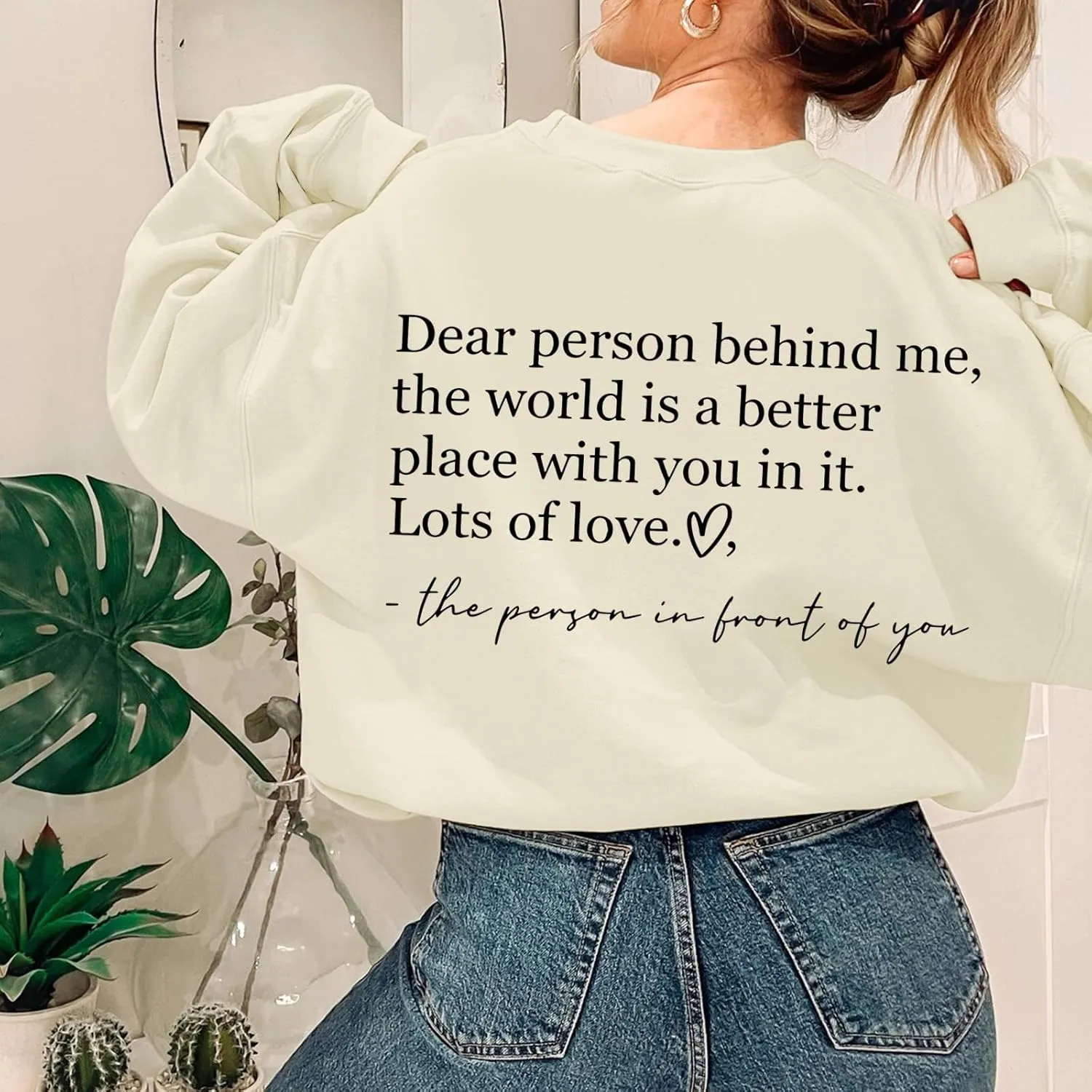 You Are Enough Sweatshirts for Women Dear Person Behind Me Hoodie Mental Health Inspirational Shirts Pullover Tops