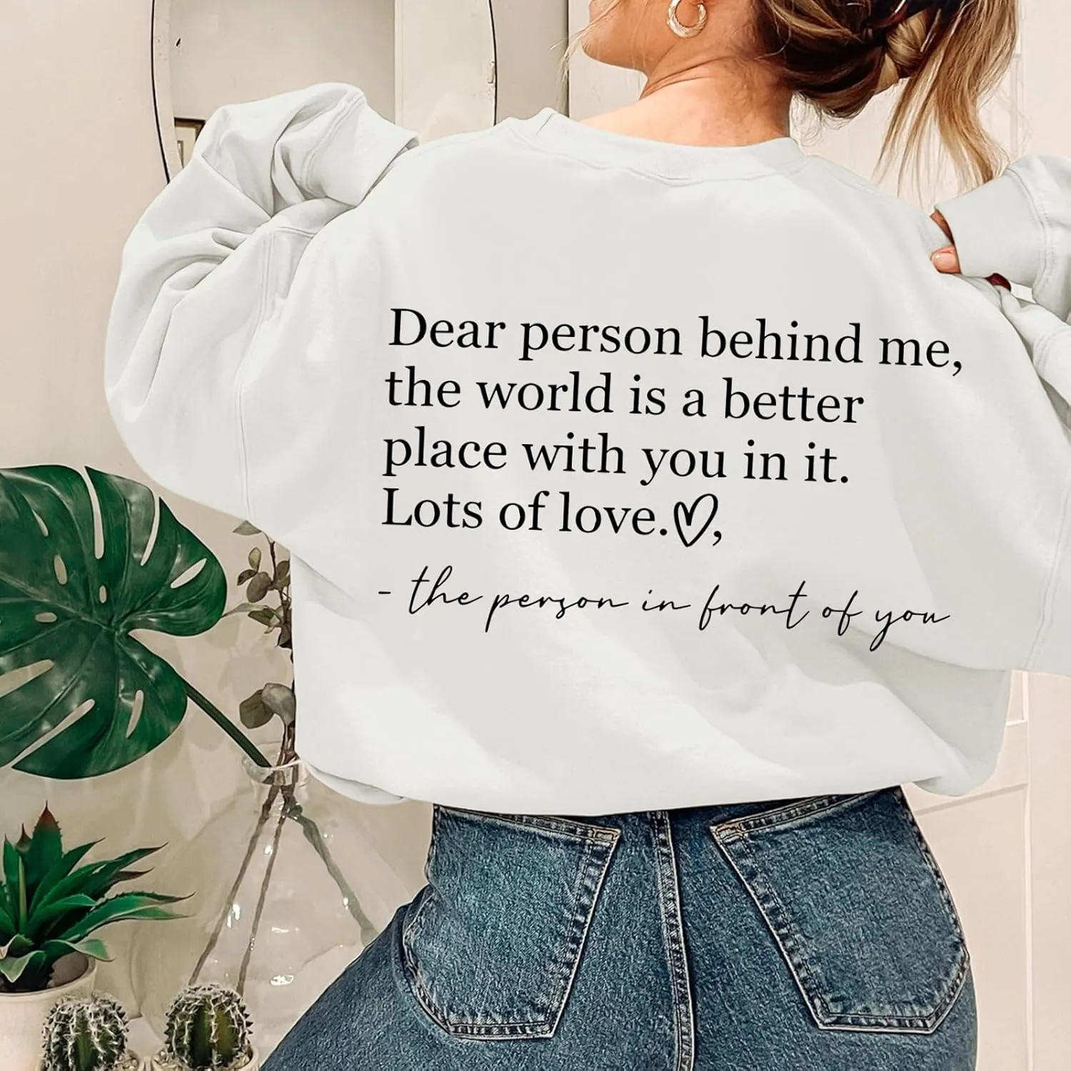 You Are Enough Sweatshirts for Women Dear Person Behind Me Hoodie Mental Health Inspirational Shirts Pullover Tops