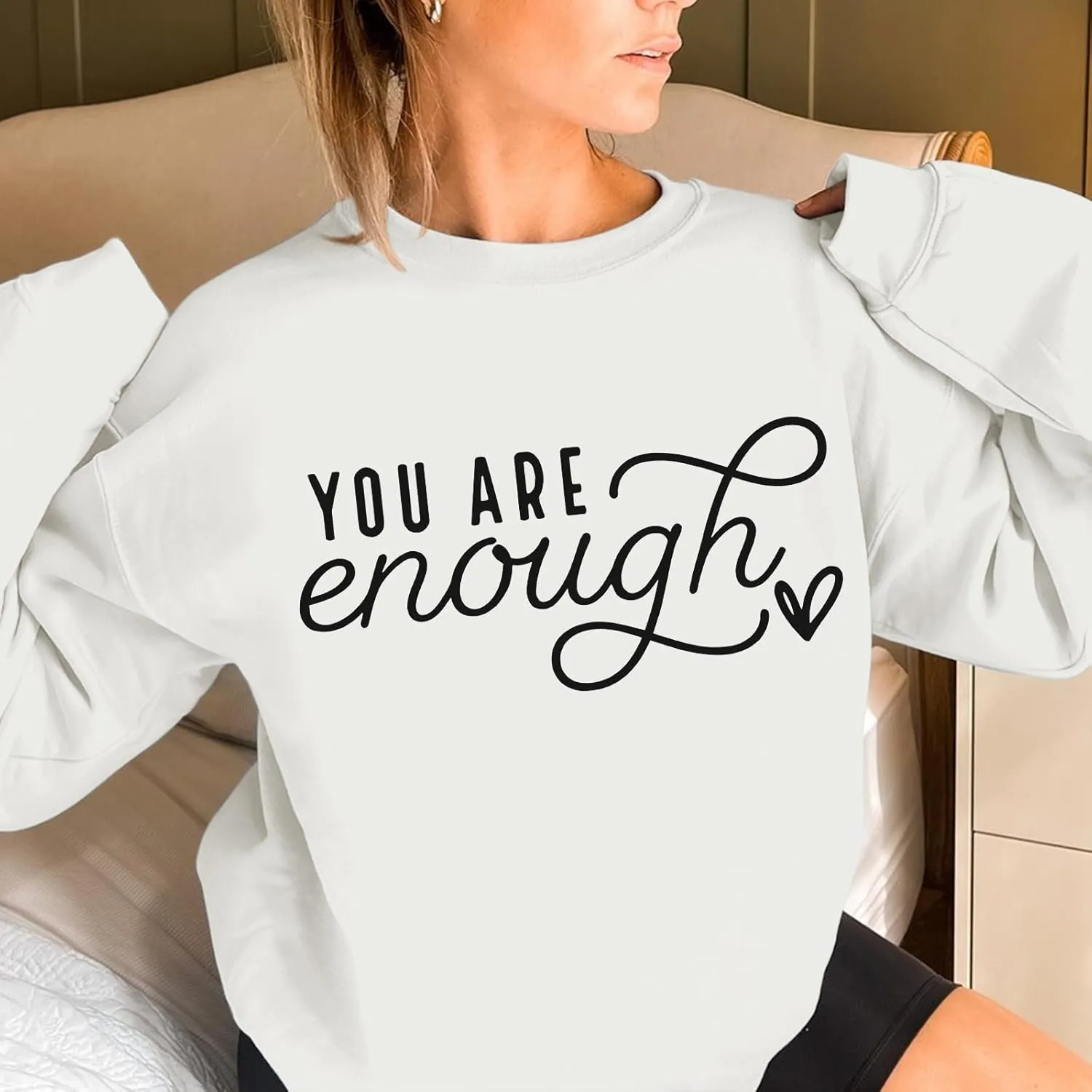 You Are Enough Sweatshirts for Women Dear Person Behind Me Hoodie Mental Health Inspirational Shirts Pullover Tops
